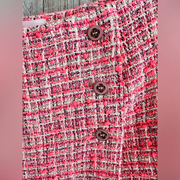 CLAUDIE PIERLOT Tweed Skort Neon Pink - Picture 4 of 8